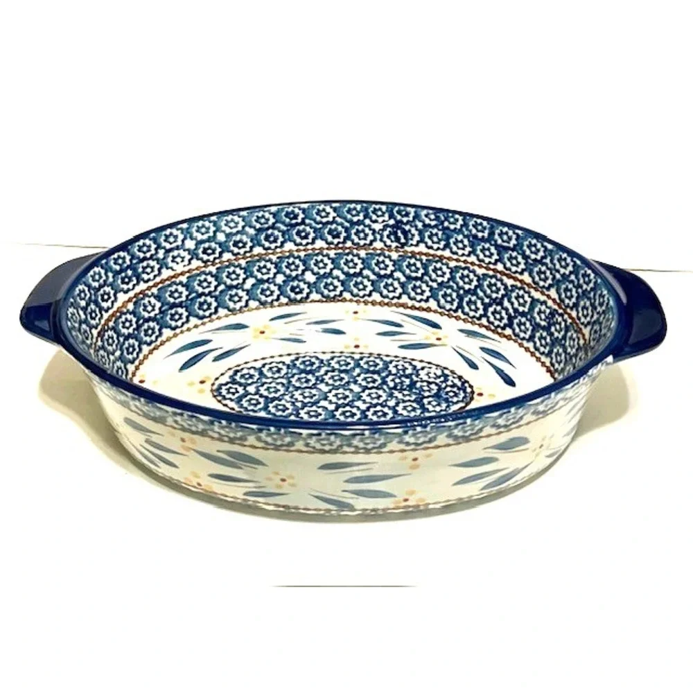 Temp-tations Presentable Ovenware By Tara Old World Blue 2.5 Qt Baking Casserole